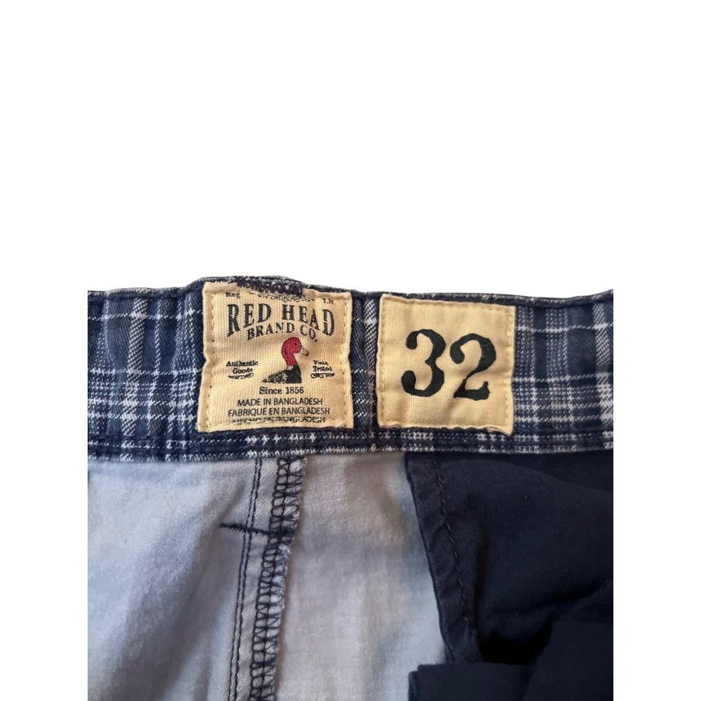Red Head Blue White Plaid Shorts Casual Short Men's Size 32 - Picture 2 of 4